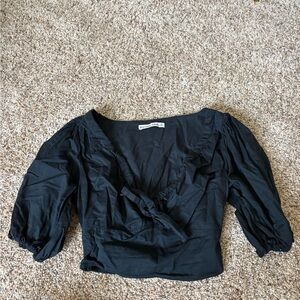 Abercrombie black ruffled top